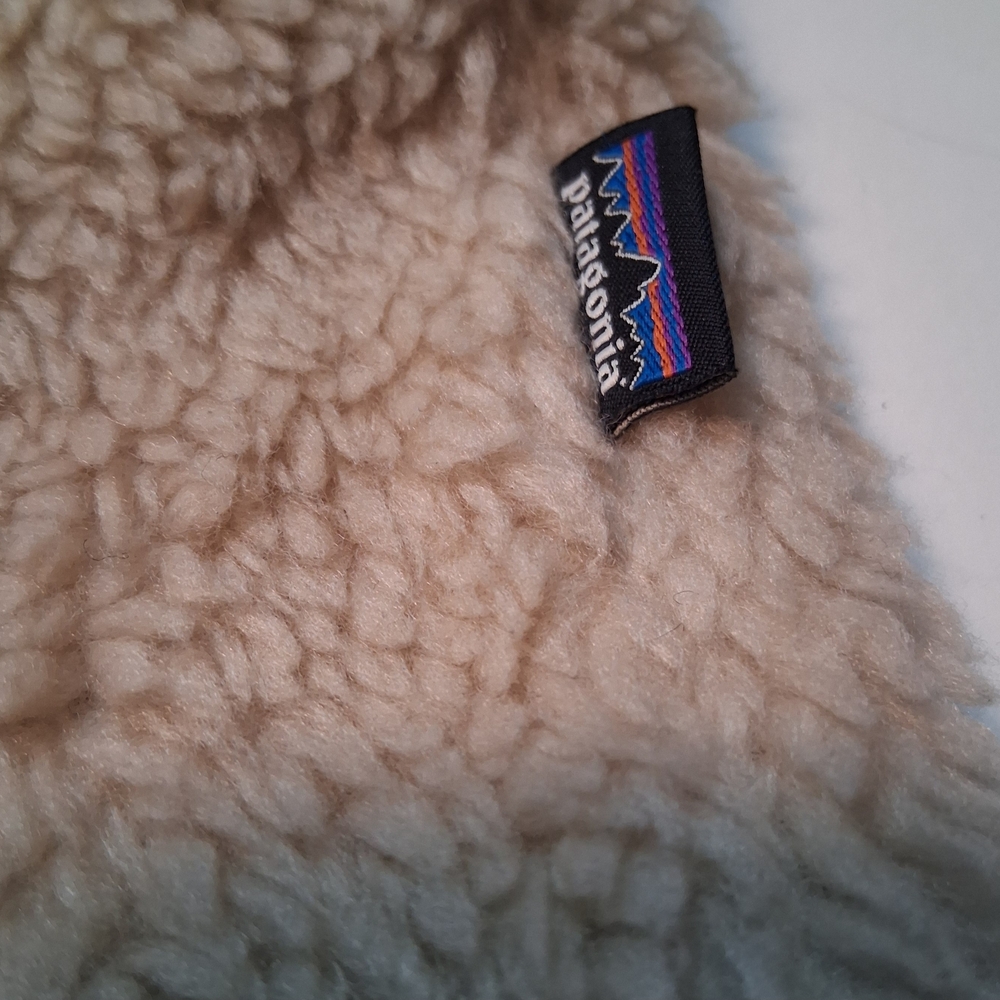 Patagonia Womens Divided Sky Sherpa Fleece Jacket Full Zip Pockets Ivory Size M - Picture 6 of 11